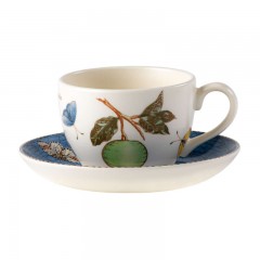 Wedgwood Wedgwood 'Sarah?s Garden' Kaffeetasse / Teetasse 0,20 L mit Untertasse Blau 2-tlg. Wedgwood "Sarah"s Garden" Чашка кофейная/чайная 0,20 л с блюдцем синего цвета, 2 предм.