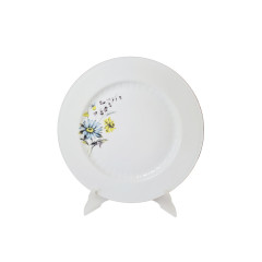 Bareuther Bavaria Винтажное круглое блюдо с позолоченным краем "Полевые цветы", 29см, Германия, 1960-70гг.