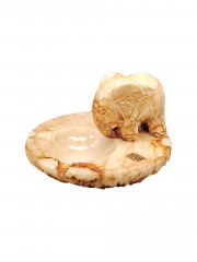 Винтажная алебастровая пепельница Hema Spain с фигуркой слона, алебастр, 15.5 х 11 см, Испания, 1970-80гг.