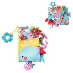 kikka boo Stoffbuch 10 Seiten mit Beissring Greiflinge Тканевая книга 10 страниц с прорезывателями для зубов