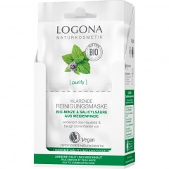 Logona Klarende Reinigungsmaske Bio-Minze & Salicylsaure aus der Weidenrinde Очищающая очищающая маска с органической мятой и салициловой кислотой из коры ивы