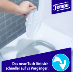 Tempo Feuchtes Toilettenpapier Mein Verwöhnmoment Sea Minerals, темпо Влажная туалетная бумага в салфетках, 42 шт.