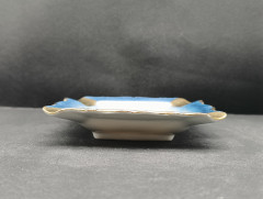 Пепельница винтажная Arzberg Bavaria "Шварцвальд" с изображением гуляющей в лесу пары, фарфор, 11 х 2 см, Германия, 1970-80гг.