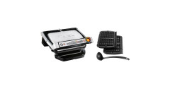 Tefal Tefal Optigrill+ GC716D12, Kontaktgrill silber/schwarz, 2.000 Watt, mit Waffelplatten silber/schwarz Tefal Optigrill+ GC716D12, контактный гриль серебристый/черный, 2000 Вт, с вафельными пластинами