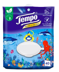 Tempo Feuchtes Toilettenpapier Sanft & Sensitiv Komfortbeutel, 40 St, Темпо Влажная туалетная бумага для нежной и чувствительной кожи, 40 шт.