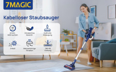 7Magic 7Magic Akku-Stielstaubsauger CJ-C8 Akku Handstaubsauger, 350,00 W, 4 in 1 Kabelloser Staubsauger 33000Pa, 60 Min Laufzeit, Ultraleiser Akkusauger Kabellos fur Hartboden Teppich Tierhaare Auto 7Magic Беспроводной пылесос Беспроводной ручной пылесос