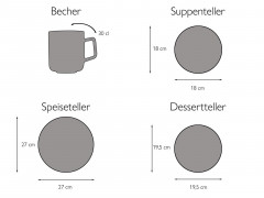 Creatable Creatable Kombiservice 16-tlg. MODERN SCANDIC grau-blau Создаваемый комбинированный сервиз 16 шт. СОВРЕМЕННЫЙ СКАНДИК