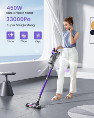 Honiture Honiture Akku-Hand-und Stielstaubsauger, 450,00 W, 33KPA Akku Staubsauger, Anti-Tangle-Staubsauger, 55 Minuten Laufzeit, Kantenreinigung, 1.2L Staubbehalter Беспроводной ручной и стержневой пылесос Honiture, 450,00 Вт, беспроводной пылесос 33 кП