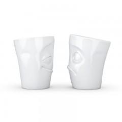 Fiftyeight Products TV Tassen Becher ohne Henkel Set 2-tlg. - vergnugt & verdutzt 0,35 L Набор чашек для телевизора без ручки 2 шт. - счастливый и озадаченный 0,35 л