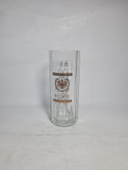 Немецкая пивная кружка винтажная Binding "125 лет Биндингу", стекло, 0.5 л, 20 см, Германия, 1980-90гг.
