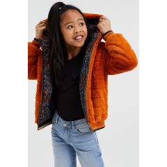 WE Fashion Madchen-Wendejacke mit Muster und Kunstfell Blazer fur Madchen Двусторонняя куртка для девочки с рисунком и блейзер из искусственного меха для девочки