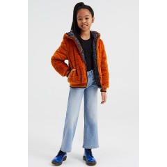 WE Fashion Madchen-Wendejacke mit Muster und Kunstfell Blazer fur Madchen Двусторонняя куртка для девочки с рисунком и блейзер из искусственного меха для девочки