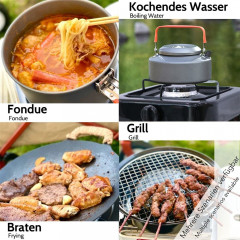 Melko Melko Gaskocher Gaskocher Campingkocher 1 flammig Gasherdplatte Camping Kochfeld, (1-St), Flamme stufenlos regulierbar durch Drehknopf Газовая плита Melko, газовая плита, походная плита, 1 пламя, газовая плита, походная плита, (1 шт.), пламя плавно