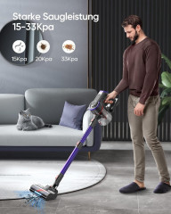 Laresar Laresar Akku-Hand-und Stielstaubsauger, 400W/33KPA Akku Staubsauger Touchscreen, Anti-Tangle-Staubsauger, Kantenreinigung, 1.5L Беспроводной ручной и стержневой пылесос Laresar, беспроводной пылесос мощностью 400 Вт/33 кПа с сенсорным экраном, пы