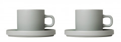 blomus blomus Set Kaffeetassen PILAR  Hellgrau бломус набор кофейных чашек ПИЛАР