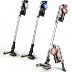 TurboTronic by Z-Line TurboTronic by Z-Line Akku-Hand-und Stielstaubsauger 8 kpa, 45 Min. Laufzeit, ultra-Leichtgewicht Boden Staubsauger, 120 W, beutellos, kabelloser Handsauger mit Wandhalterung, LIEFERUMFANG: Bodenduse inkl. LED-Licht, Fugenduse mit Pi