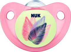 Nuk Соска (успокаивающая) Силиконовая, Night и Day, Размер 1, 0-6 Месяц ы, Motiv Girl, 2 шт
