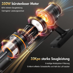 7Magic 7Magic Akku-Handstaubsauger 33000PA, Kabelloser Faltbarer Stabstaubsauger, Tierpflege, 60 Min. Autonomie, Kontrollanzeige, LED-Leuchte, 0,8L Staubbehalter Беспроводной ручной пылесос 7Magic 33000PA, беспроводной складной пылесос, уход за животными