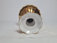 Подсвечник винтажный Wundsiedel Bavaria в золотом, фарфор, 10 х 8 см, Германия, 1970-80гг.