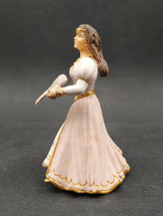 Статуэтка винтажная миниатюрная Schleich &quot;Женщина в розовом платье с веером&quot;, фарфор, 9 х 6 см, Китай, 1960-70гг.