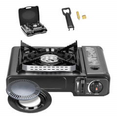 Mianova Mianova Gaskocher 1 Flammig Campingkocher LPG Anschluss Grillplatte, Outdoor BBQ Barbecue Grill Gas Camping Herd Kocher Tischgrill Notfall Campingherd Notfallkocher Gaskocher Газовая плита Mianova 1 походная печь с пламенем для подключения сжижен