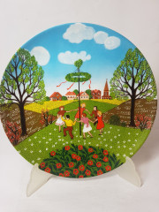 Furstenberg Декоративная номерная тарелка №3260 из коллекции четыре сезона "Лето", 24 x 2,5 см, Германия, 1960-70гг.