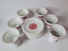 HEINRICH Кофейный Сервиз с видами г. Рюдесхайм-на-Рейне, 6 чашек+8 блюдец, Германия, 1960-70гг.