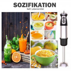 Yaviel Yaviel Stabmixer Purierstab Set Elektrische Kabellos 5 in 1 Mixstab Hand Blender Mixer, Edelstahl 1000w Handmixer Zauberstab mit 12 Geschwindigkeitsstufen Ручной блендер Yaviel Purier Stick Set Электрический беспроводной 5 в 1 Ручной блендер-миксе
