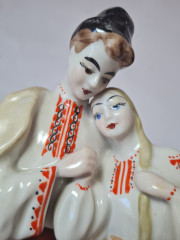 Винтажная статуэтка ZNK Polonne &quot;Пара в национальных костюмах&quot;, 27 x 12см, Германия, 1960-70гг.
