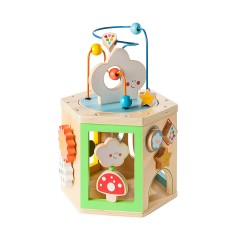 howa Motorikwurfel aus Holz my rainbow Деревянный кубик для моторики моя радуга