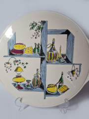 Echt dom Keramik Винтажное керамическое блюдо с ручками, 34см, Германия, 1960-70гг.