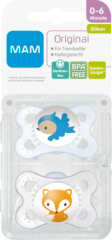 MAM Соска (успокаивающая) Оригинал ьный 0-6 Месяц ы, Силикон , Junge, 2 шт