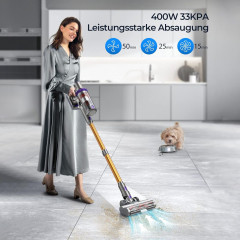 TAB TAB Akku-Hand-und Stielstaubsauger E3, Staubsauger Kabellos mit 33000pa Saugkraft, 400,00 W, Handstaubsauger beutellos, Auto Staubsauger, Bis zu 50 Min Laufzeit, 1.5L Staubbehalter Беспроводной ручной пылесос TAB E3, беспроводной пылесос с мощностью