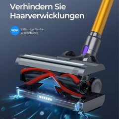 TAB TAB Akku-Hand-und Stielstaubsauger E3, Staubsauger Kabellos mit 33000pa Saugkraft, 400,00 W, Handstaubsauger beutellos, Auto Staubsauger, Bis zu 50 Min Laufzeit, 1.5L Staubbehalter Беспроводной ручной пылесос TAB E3, беспроводной пылесос с мощностью