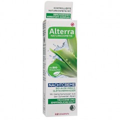 Alterra Nachtcreme Bio-Aloe Vera & Gletscherwasser Ночной крем Органическое Алоэ Вера и ледниковая вода для сухой и чувствительной кожи 50 г