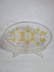 Блюдо декоративное винтажное Walther Glas, в заводской упаковке, стекло, 31 х 19 см, Германия, 1960-70гг.