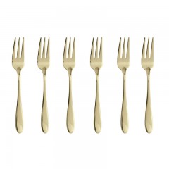 Sambonet Sambonet Velvet - Edelstahl / PVD champagnerfarben Kuchengabel Set 6-tlg. Sambonet Velvet - набор вилок для торта цвета шампанского из нержавеющей стали / PVD, 6 шт.