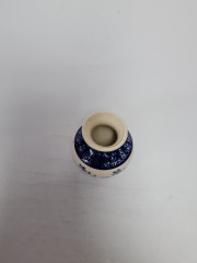 Ваза винтажная Bunzlauer в синих тонах, ручная работа, фарфор, малая, 9 см, Германия, 1960-70гг.