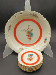 Набор сервировочных тарелок Thuringen на 6 персон, 6 шт., фарфор, Германия, 1970-80гг.