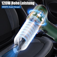 7Magic 7Magic Akku-Handstaubsauger Kabelloser Handstaubsauger, 9000PA Mini Handstaubsauger Akku Stark, 120 W, beutellos, 4000mah 120W Autostaubsauger Wiederaufladbar, mit HEPA Filter Беспроводной ручной пылесос 7Magic, беспроводной ручной пылесос, аккуму