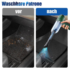 7Magic 7Magic Akku-Handstaubsauger 9000PA akkustaubsauger mit wiederaufladbarer 4000mAh Batterie, 120 W, beutellos, Starke Motor mit Waschbarer Filter fur Zuhause Tierhaare Auto Grun Беспроводной ручной пылесос 7Magic Беспроводной пылесос 9000PA с перезар