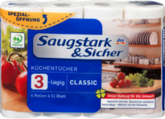Saugstark&Sicher Кухонное полотенцае 3-lagig, 4x51 Blatt, 204 листов