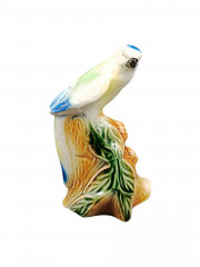 Статуэтка винтажная &quot;Бело-голубой попугай на дереве&quot;, фарфор, 17 х 11 см, Испания, 1970-80гг.