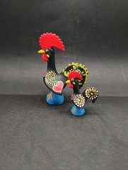 Статуэтки винтажные Portugal / IZ &quot;Большой и малый петух&quot;, 2 шт., 12.5 и 7.5 см, керамика, Португалия, 1970-80гг.