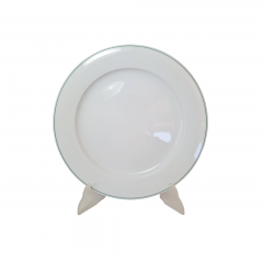 Bauscher Weiden Фарфоровая белая тарелка с зелёным ободком, 27,5 x 2,5 см, Германия, 1960-70гг.