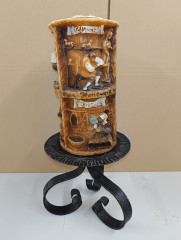 Подсвечник большой винтажный Johann Gunter с фигурной свечой, 31 х 16 см, Германия, 1980-90гг.