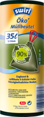 Swirl Öko-Мешки для мусора 35l mit Zugband aus wieder aufbereitetem Recycling-Material, 12 шт