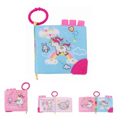 kikka boo Stoffbuch Beissring C-Ring Lehrbuch bunte Zahlen Buchstaben Tiere Greiflinge Тканевая книга прорезывание зубов кольцо C-кольцо учебник красочные цифры буквы животные хватающие игрушки