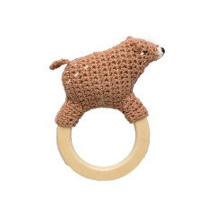 sebra interior for kids Hakel-Rassel auf Holzring Крючковая погремушка на деревянном кольце