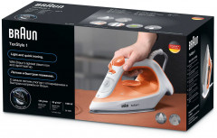 Braun Braun Dampfbugeleisen TexStyle 1 SI 1009 OR, 1900 W, mit Antihaftbeschichtung und Prazisionsspitze, 1900 Watt, Orange  Паровой утюг Braun TexStyle 1 SI 1009 OR, 1900 Вт, с антипригарным покрытием и прецизионным наконечником, 1900 Вт, оранжевый